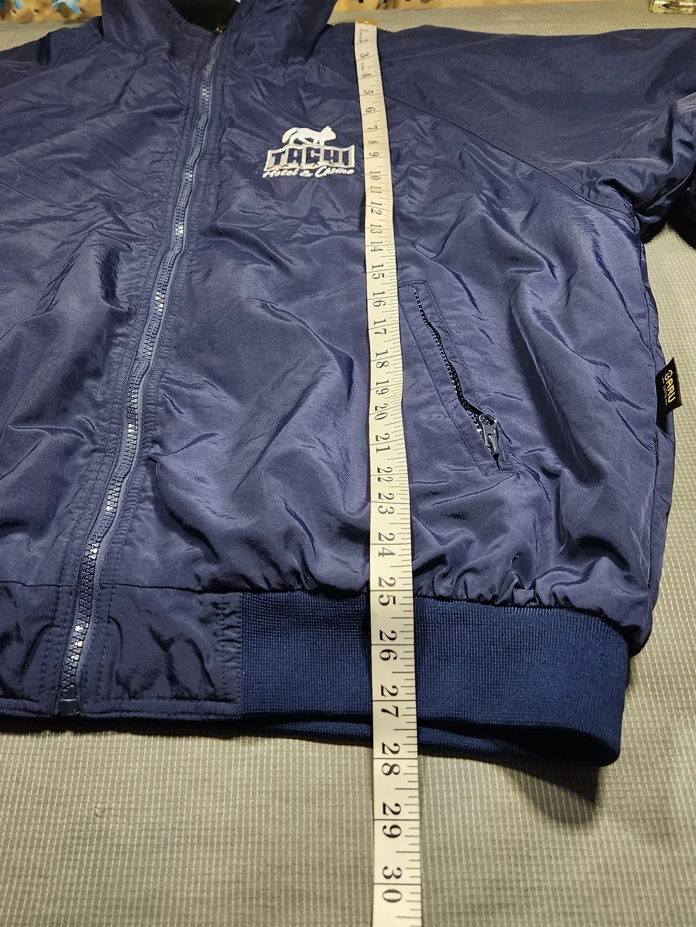 Baru Sports Navy Blue 'Tachi Palace lotel & Casino' Bomber Jacket - Size XL